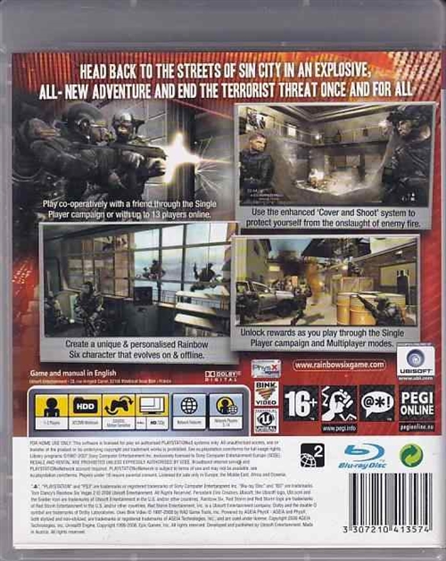 Tom Clancys Rainbow Six Vegas 2 - PS3 (B Grade) (Genbrug)